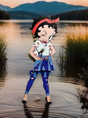 New Betty Boop Wall Clock W/Swinging Legs Nostalgia, Fun, Vintage, Memorabilia
